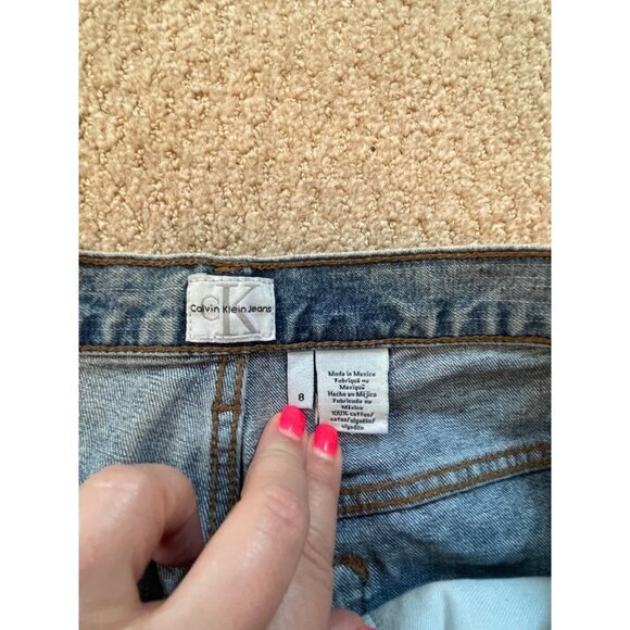 VINTAGE 90s Y2K Calvin Klein High Waist Mom Bootcut Sandblast Jeans Sz 8 - Picture 6 of 12